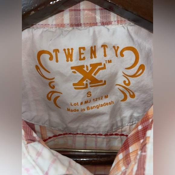 TWENTY X - 20X Orange/White/Red MARBLE SNAP Western Cowboy Size Small - Picture 6 of 6